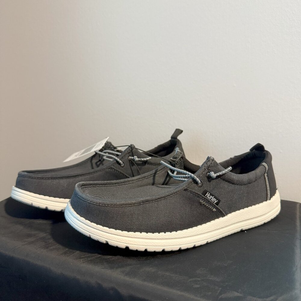 Men's US 8 Hurley Laguna Black Casual Shoes With Memory Foam Lightweight - Picture 2 of 8